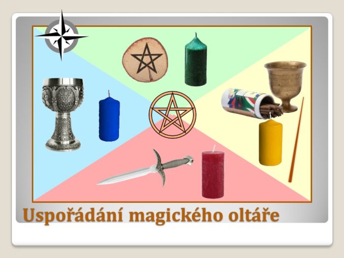 magický, oltář, kruh, pomůcky
